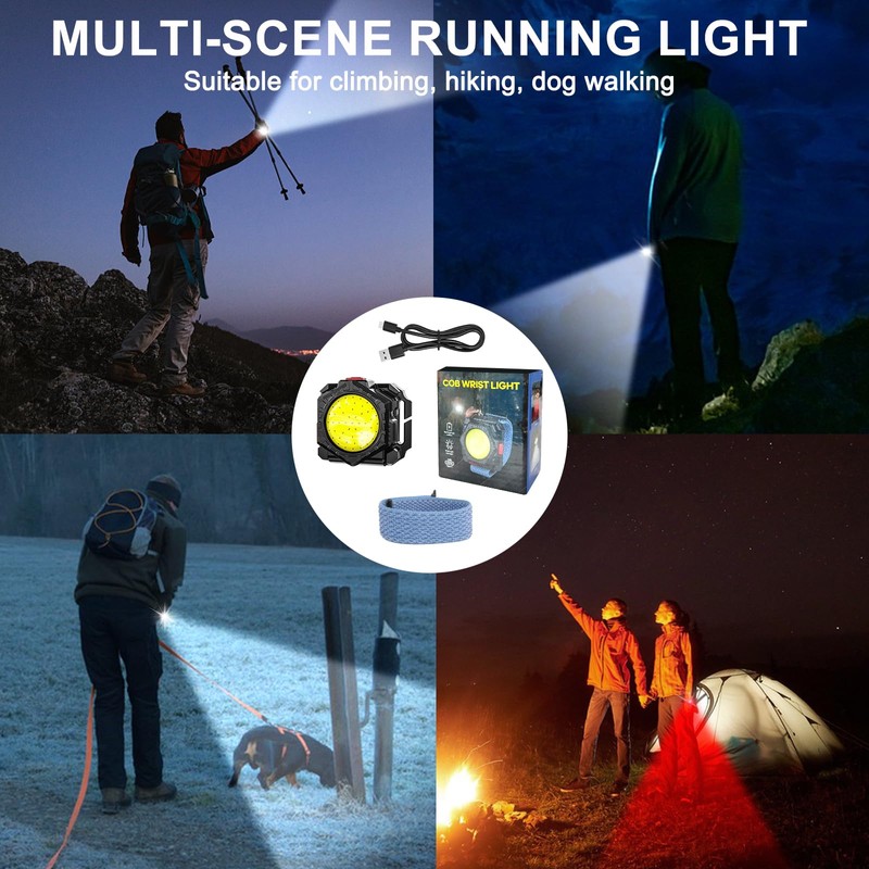 Siuyiu Running Light 800 Lumen, 4 Brightness Modes Wrist Light,