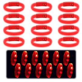 Paquete de 12 bandas mágicas, brilla en la oscuridad, luz intermitente para conciertos, luces de correr para corredores, pulsera con luz de varios colores, pulseras que brillan en la oscuridad,