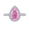 ASFKIPMF 2CT Pear Shaped Engagement Rings for Women Sterling Silver