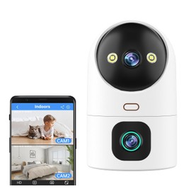 JOOAN Dual 3MP PTZ Security Camera, Dual Indoor Cameras,5G Dual-Band Pet Camera with Color&IR Night Vision,Auto Tracking,Sound Alert, Cloud&SD Card Storage,2-Way Audio,One Touch Call