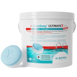 BAYROL e-Chlorilong ULTIMATE7 4.8 kg - Two Phase Chlorine Tablets for Pool with 7 Functions - Optimal Disinfection of Pool Water & Filter - Chlorine Pool Multitabs