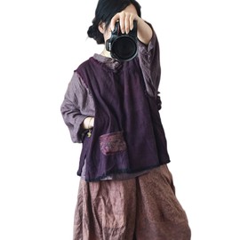 NFYM Women Hippie Clothes Distressed Hem Sleeveless Tank Crop Pullover Tops Vintage Vest (as1, alpha, one_size, regular, regular, Purple Red)