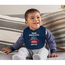 MoonWorks® Baby Bib Saying Funny My Price List Changing Nappies Free for Boys / Girls Cotton, navy