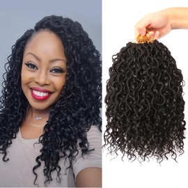 Faux Locs Crochet Hair Extensions Soft Locs Crochet Braids Hair Extensions for Braiding Hair Goddess Braids Extensions Hair Butterfly Locs (#1B, 10Inch (Pack of 8))