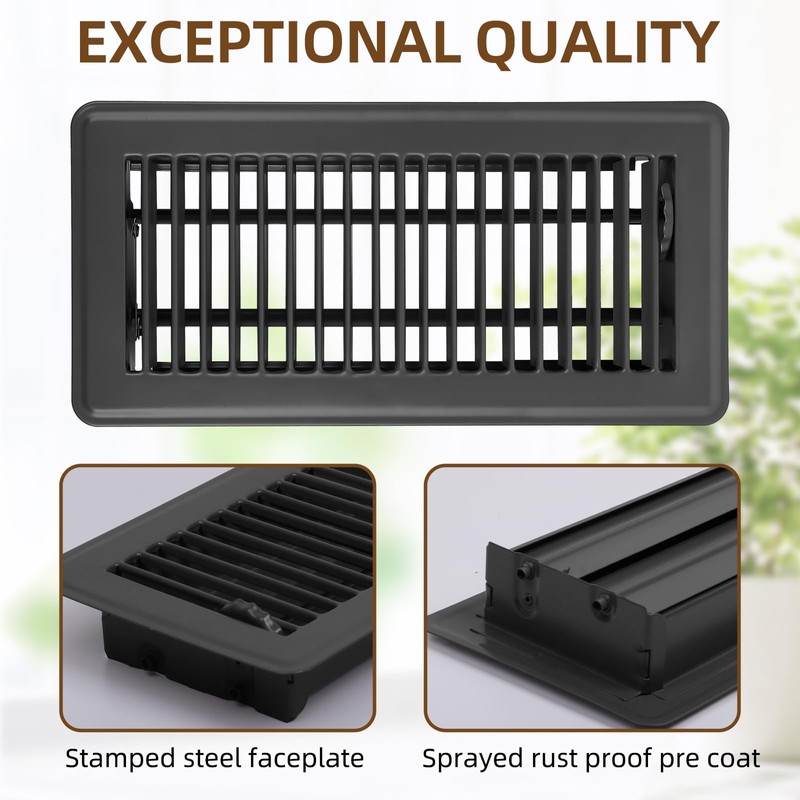 Flowild 6 Pack 4" x 12" Floor Vent Covers -