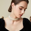 BABEYOND Round Imitation Pearl Choker Necklace Multi Strands Choker 20s