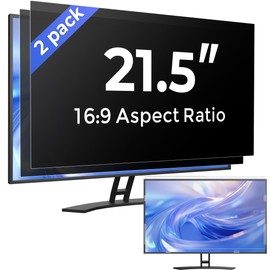 [2 Pack] 21.5 Inch Computer Privacy Screen Filter for Monitor 16:9 Aspect Ratio, Eye Protection Anti Blue Light Privacy Shield and Anti-Glare Protector, 21.5inch Removable Anti-Scratch 21.5in Protector Film