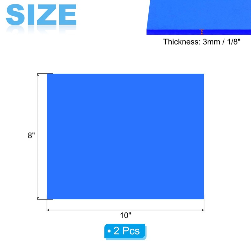 PATIKIL 1/8 Inch Thick Acrylic Sheets, 2Pack 10x8 Inch Plastic