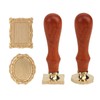 2 Pcs Frame Wax Seal Stamp Set, 3D Embossed Brass