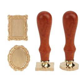2 Pcs Frame Wax Seal Stamp Set, 3D Embossed Brass Wax Sealing Stamps