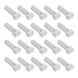 sourcing map M6 x 20mm T-Slot Drop-In Stud Screw Bolt Carbon Steel ISO 30 Series 20pcs