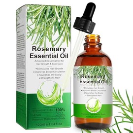 Rosemary Oil for Hair Growth and Skin Care - 100 Pure Rosemary Essential Oil for Eyebrows and Eyelashes, Nourishes the Scalp, Stimulates Hair Growth for Men and Women, 120ml