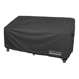 ULTCOVER Waterproof Outdoor Deep Seat Sofa Bench Cover 90W x 40D x 35H inch Patio Furniture Couch Cover, Black
