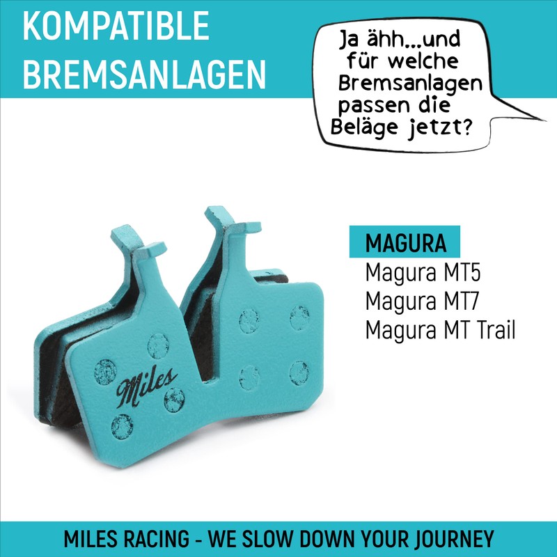 Miles Racing Bicycle Disc Brake Pads Sintered for Magura MT