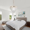 FRIXCHUR 11.8'' Gold Crystal Chandelier LED Flush Mount Crystal Ceiling