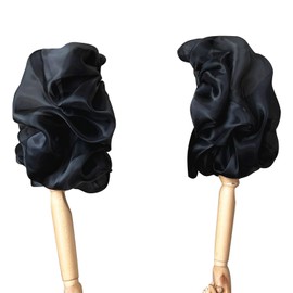 Detachable Sleeves for Wedding Dresses Tulle Gloves White Black (Organza Black)