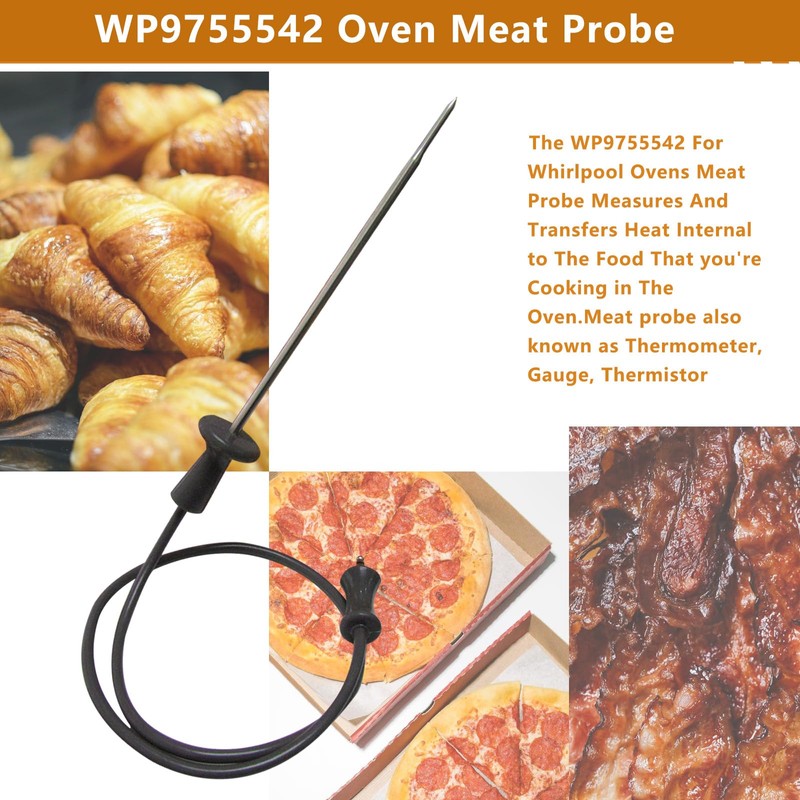 WP9755542 for Kitchenaid Oven Temperature Probe Sensor -Meat Thermometer Replacement