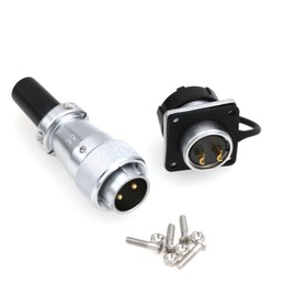 ZBLZGP WS20 は IP67 航空 WEIPU のコネクターのプラグ ソケット M20 正方形のパネルの台紙の産業信号 LED のための電気力の金属の糸のコネクターを防水します (オスプラグ＆メスソケット, 2ピン 25A)