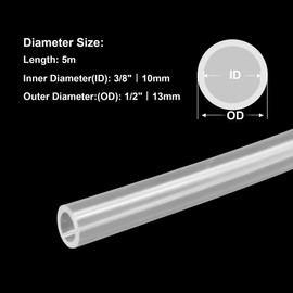 iMeistek 5M PVC Clear Hose Tube,10mm ID x 13mm OD Plastic Flexible PVC Vinyl Tube Pipe for Water and Air Hoses