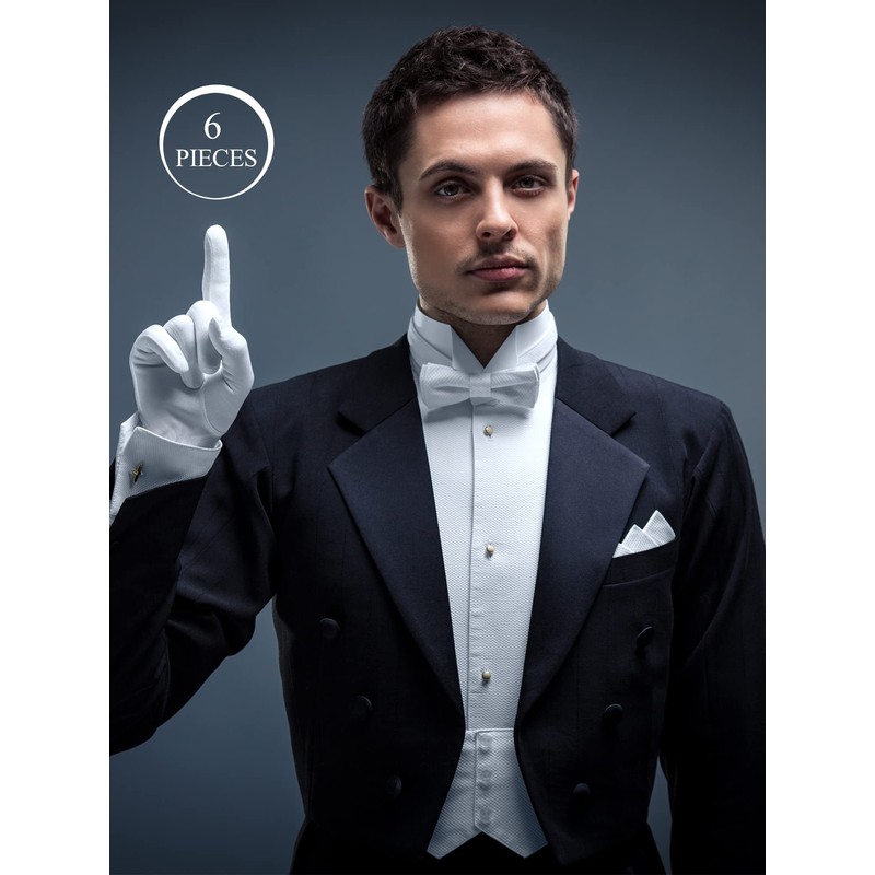 SATINIOR SATINIOR 6 Pairs White Gloves Uniform Gloves Parade Costume