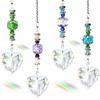 SevenFish 4pcs Crystal Suncatcher, Clear Heart Crystal Sun Catcher Hanging