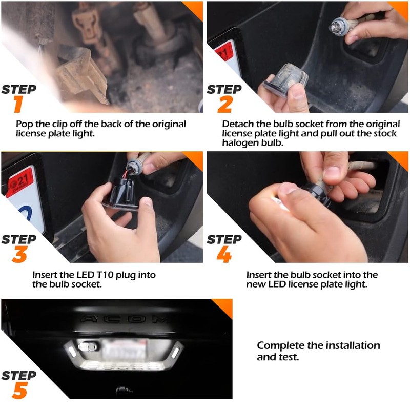 2 Pieces LED License Plate Light Assembly Lamp Replacement for