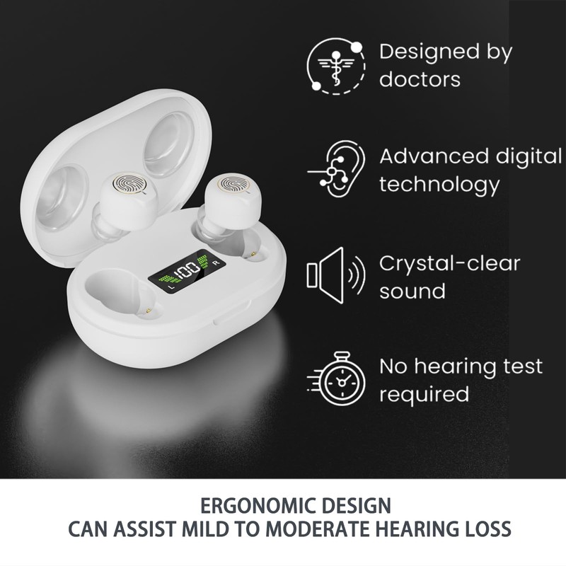Hearing Aids for Seniors, for People with Hearing Loss, Rechargeable