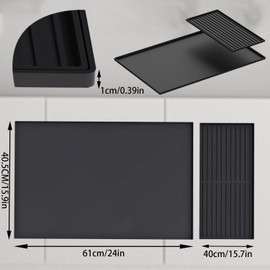 Silicone Coffee Mat 16"x24", Coffee Bar Mat for Countertops, Coffee Station Pad Accessories fit Under Coffee Maker, Hide Stain Anti Absorbent Dish Drying Mat for Kitchen Counter (Black)