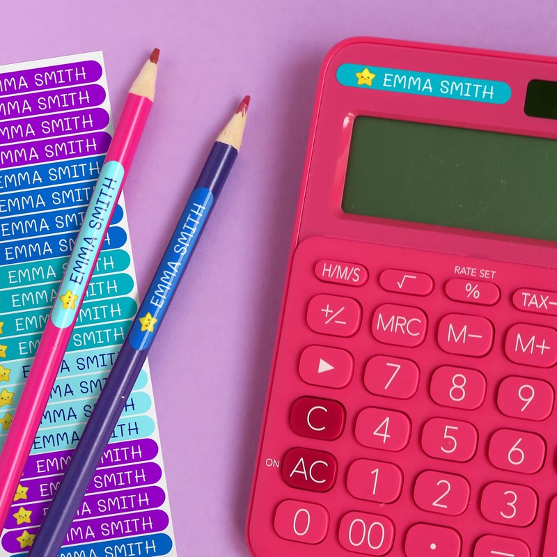 50 Customisable Mini Sticky Labels for Labelling Objects, Pens, Pencils,