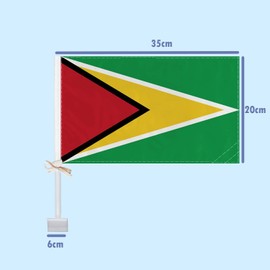 RaymNord 2 PCS Guyana Car Flag,Guyanese National Decor,Two Layer Digital Printed 150D Banner for Car Vechile Truck