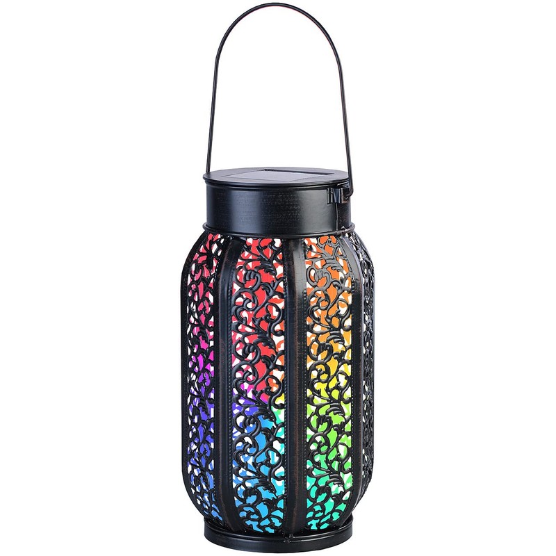Lunartec Bluetooth Lantern: Smart Solar Lantern Metal RGB CCT LEDs