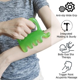 BIG SIZE Fascia Cellulite Massage Tool, Trigger Points Myofascial Release Tool for Neck, Shoulder, Back, Resin Body Massager Tension Relief Back (Green)