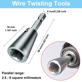 WADY Wire Twisting Tools, 3 Pcs No-Peeling Wire Stripping Tool Wire Stripper and Twister Nut Spinner Wire Connector Socket Wire Twister Tool for Power Drill Wire Twister Tool for Drill Wire Twister