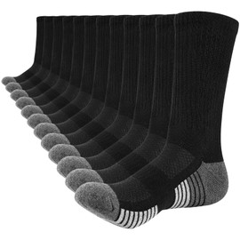 Lapulas Mens Socks 6 Pairs Thermal Sports Cotton Breathable Thick Cushioned Crew Socks Outdoor Running for Men Women
