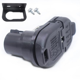 CARROFIX Multi-Tow 7 Pole & 4-Way Flat Trailer Connector Socket with Mounting Bracket, Universal Replacement Factory 7-Way, Fits Most Trucks & SUVs