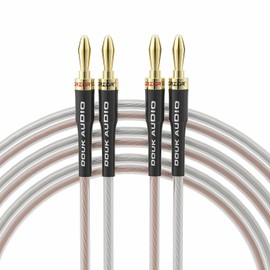 Douk Audio 14AWG OFC Speaker Wire Cable Wire with Gold-Plated Banana Tip Plugs (1 m & 3.3 ft)