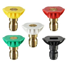 Briggs & Stratton Quick-Connect Nozzle Spray Tips Kit with 5 Tips, Includes 4 High Pressure Spray Patterns & 1 Cleaning Solution Spray Tip, Multicolor