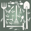Garden Tools Stencil, 10 x 10 Inch (L) - Hoe