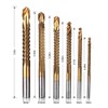 Gasea 6pcs Drill Saw Bit Set, 3/4/5/6/6.5/8mm HSS Titanium Coated