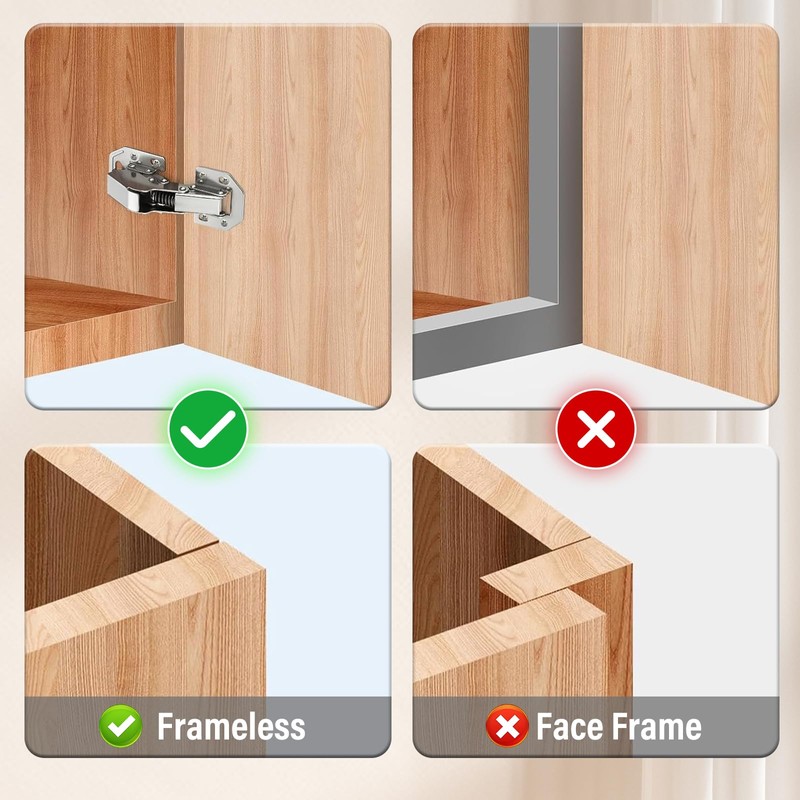 4 Pack Soft Close Cabinet Hinges, Kitchen Cabinet Hinges Surface