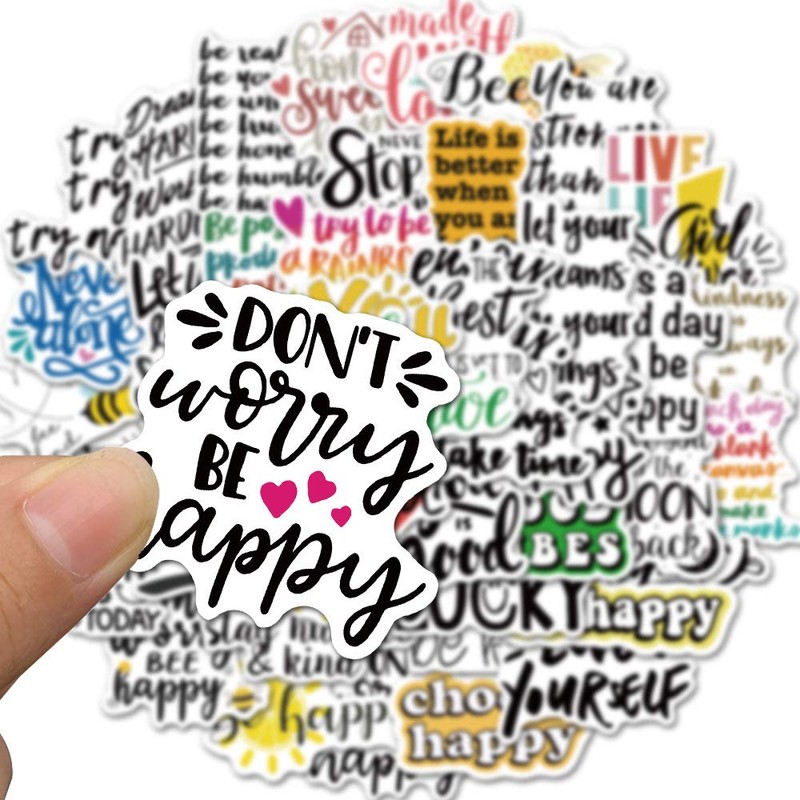 50PCS Inspirational Quote Stickers for Water Bottle, Motivational Encouragement Stickers