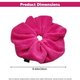 JazSwirl Oversized Scrunchie for Women, 9.8 In Pink Jumbo Hair Scrunchie Extra Large Plush Big Hair Scrunchies for Thick Hair, XL Large Hair Scrunchies for Ponytails, Giant Oversized Hair Accessories