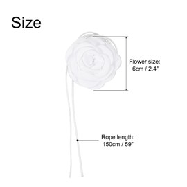 sourcing map 4pcs Flower Chokers Necklace for Women, Big Rose Floral Chokers Accessories Summer Necklace Party Jewelry for Women, Khaki/White/Grey/Pink