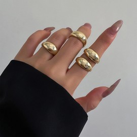 Gold Rings for Women Stackable Rings Set Gold Plated Rings Non Tarnish Jewelry Boho Heart Snake Crystal Rings Silver Leaf Ring Jewelry Gifts Trendy Stuff