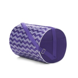 GLOBAL FBA INC Lightweight and Foldable Gym Bag for Girls, Duffel Bag for Weekend Getaway, Designed with Chevron Sequin - Purple