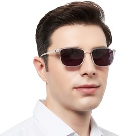 OCCI CHIARI Retro Oversized Reading Sunglasses Men Stylish Full Lens Sun Readers 1.00 1.25 1.50 1.75 2.00 2.25 2.50 2.75 3.00 3.50 (Transparent,200)
