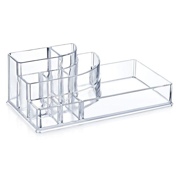 Cosmetic Organiser Set of 2 Elegant with Drawer, Transparent, 18