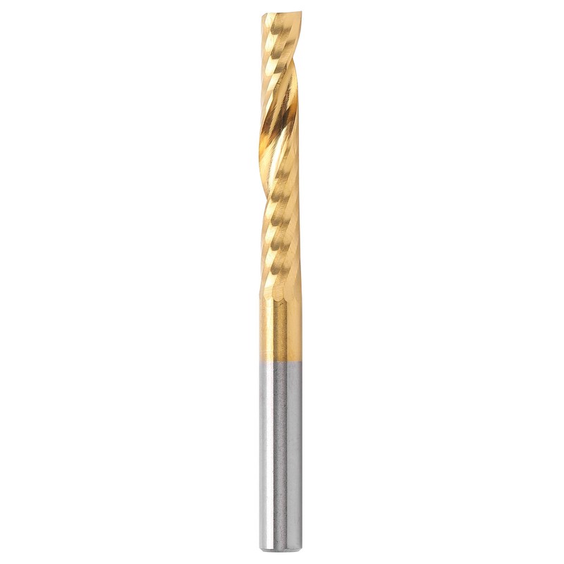 5Pcs End Mill TiPlated 1Flute CNC Spiral Router Bit HighSpeed