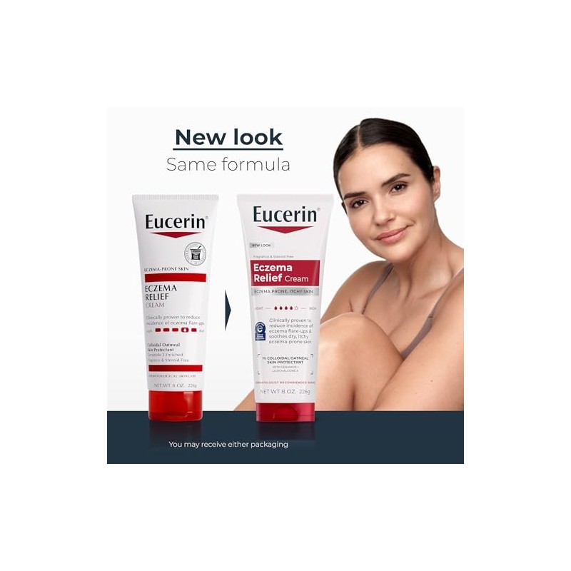 Eucerin Crema de cuerpo para aliviar eczemas, 8.0 oz