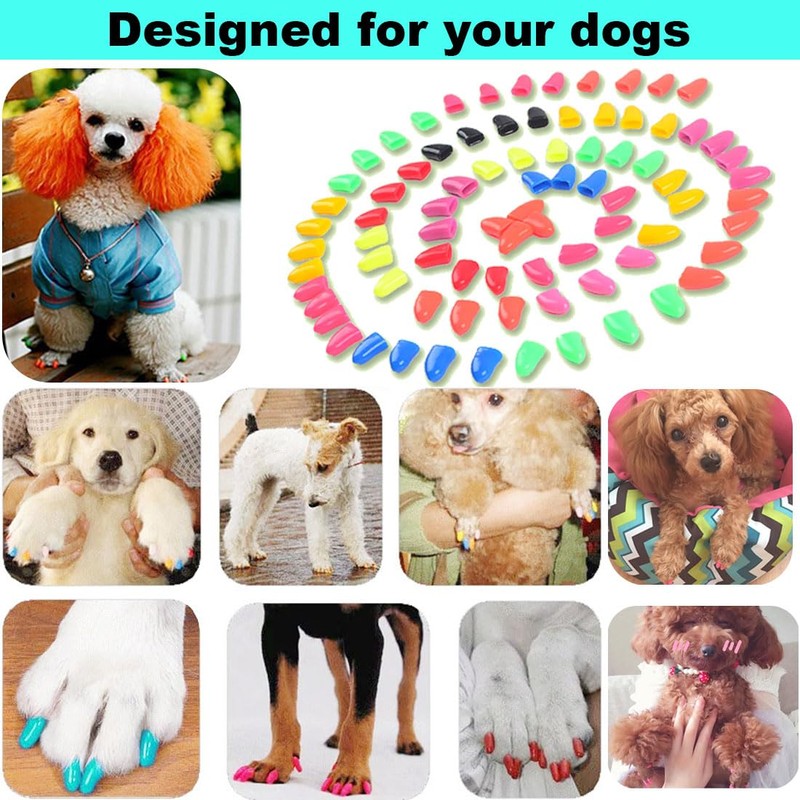 VICTHY 120pcs (12 Colors) Dog Nail Caps | Dog Claw
